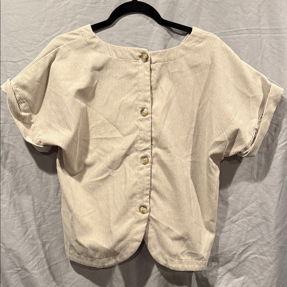 Madewell Cream V-Neck Short Sleeve Tee - Picture 6 of 9